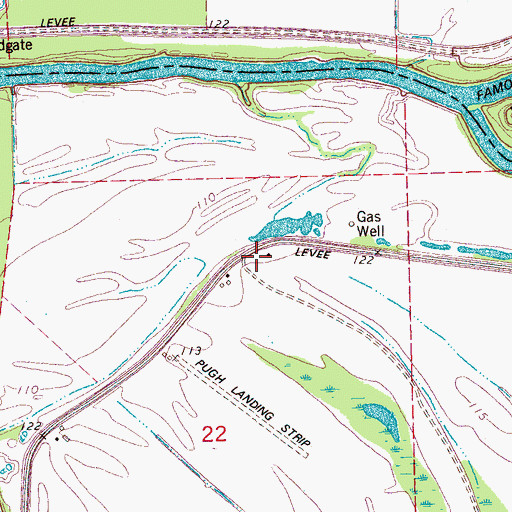 Topographic Map of Famosla, MS