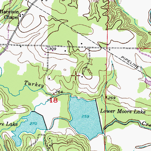 Topographic Map of Township of Garland, AR