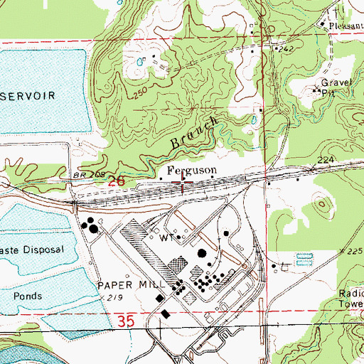 Topographic Map of Ferguson, MS