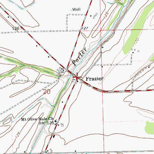 Topographic Map of Frazier, MS