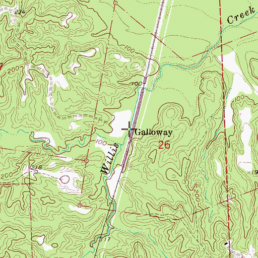 Topographic Map of Galloway, MS