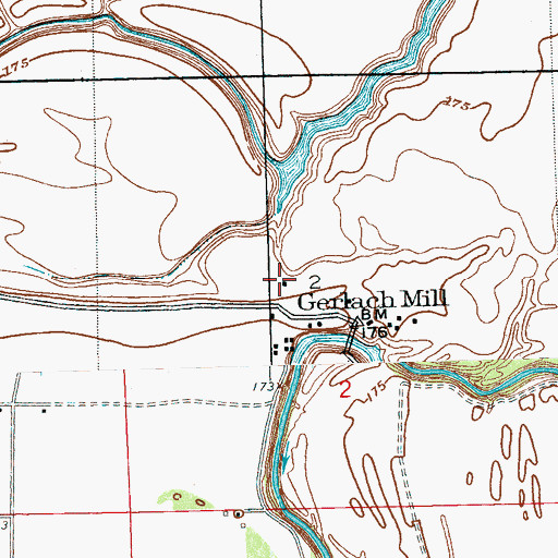Topographic Map of Gerlach Mill, MS