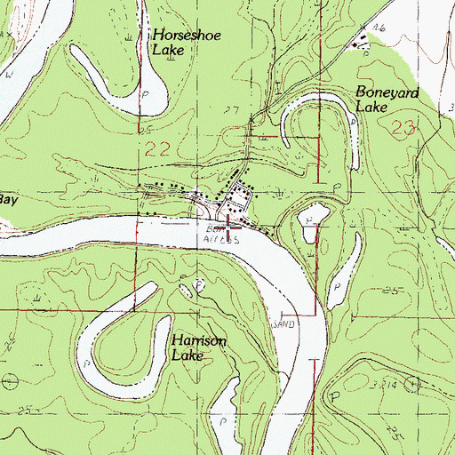 Topographic Map of Gibson Landing, MS