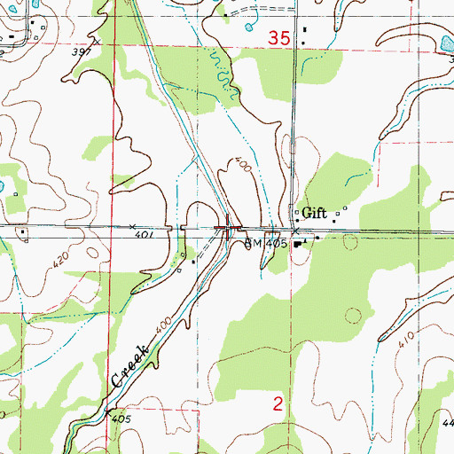 Topographic Map of Gift, MS