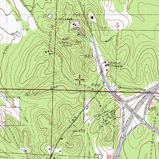 Topographic Map of Goshen Springs, MS