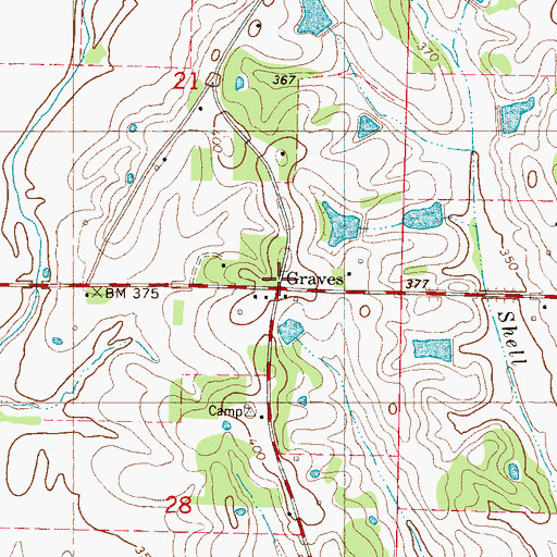 Topographic Map of Graves, MS