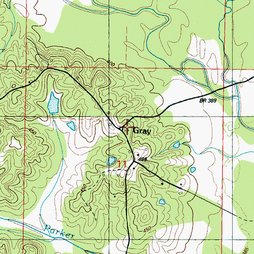 Topographic Map of Gray, MS