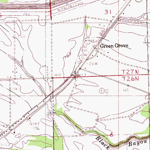 Topographic Map of Green Grove, MS
