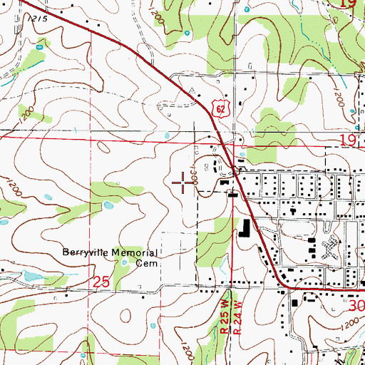 Topographic Map of Berryville Elementary School, AR