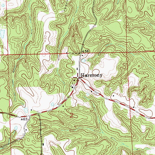 Topographic Map of Harmony, MS