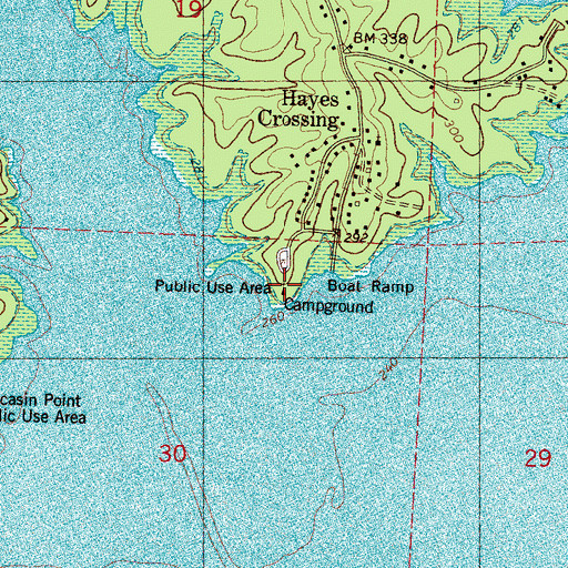 Topographic Map of Hayes Crossing, MS