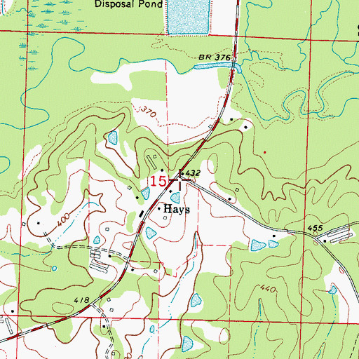 Topographic Map of Hays, MS