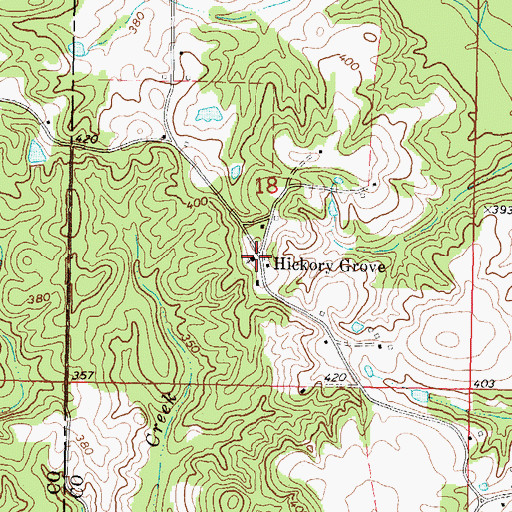 Topographic Map of Hickory Grove, MS
