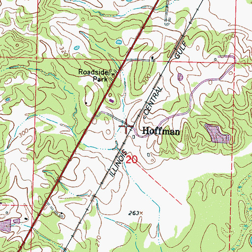 Topographic Map of Hoffman, MS