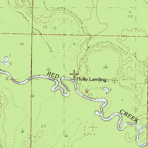 Topographic Map of Holly Landing, MS