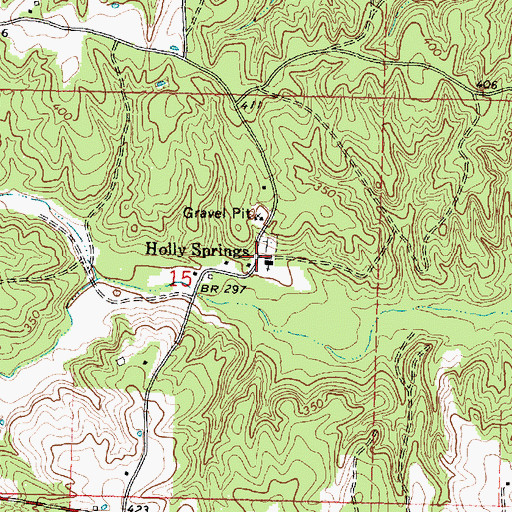 Topographic Map of Holly Springs, MS