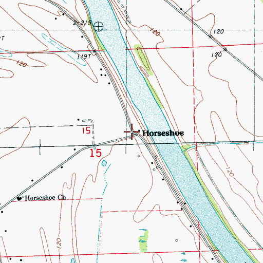 Topographic Map of Horseshoe, MS