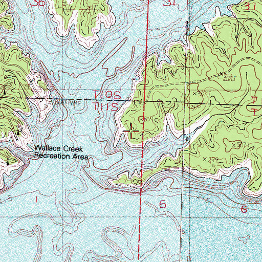 Topographic Map of Hubbard Creek, MS