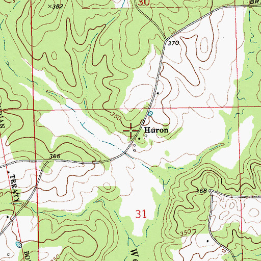 Topographic Map of Huron, MS