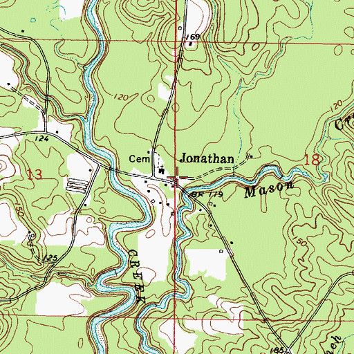 Topographic Map of Jonathan, MS