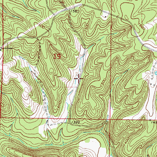 Topographic Map of Cave Spring (historical), AR