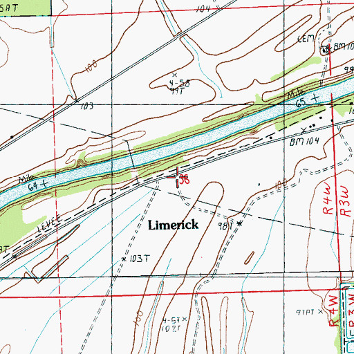 Topographic Map of Limerick, MS