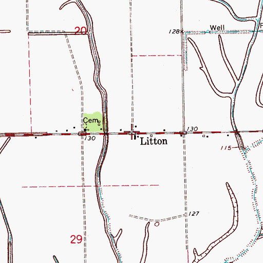 Topographic Map of Litton, MS
