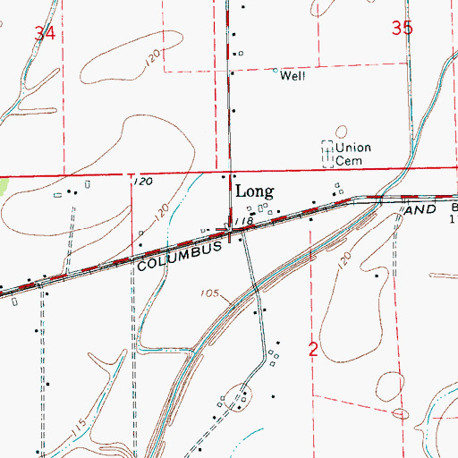 Topographic Map of Long, MS