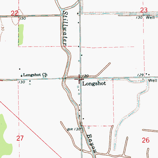 Topographic Map of Longshot, MS