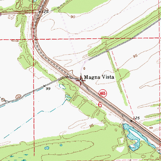Topographic Map of Magna Vista, MS