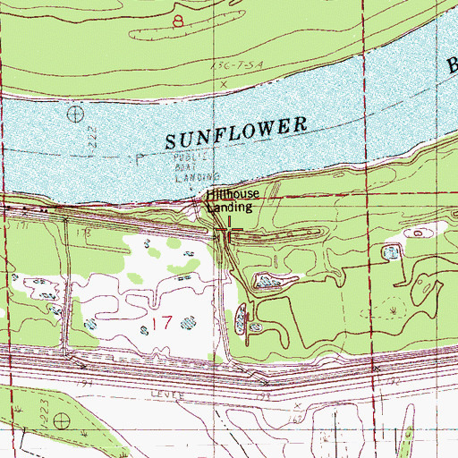 Topographic Map of Hillhouse Landing, MS