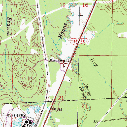Topographic Map of Markwald, MS