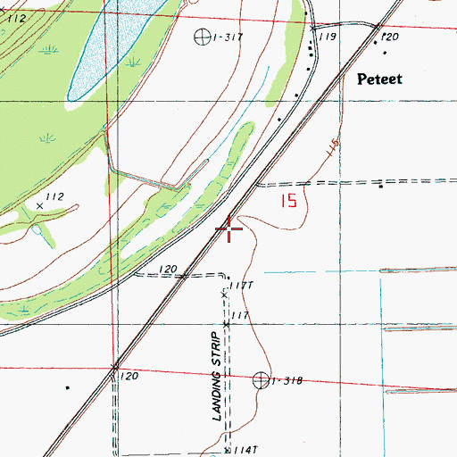 Topographic Map of Mathews Crossing, MS