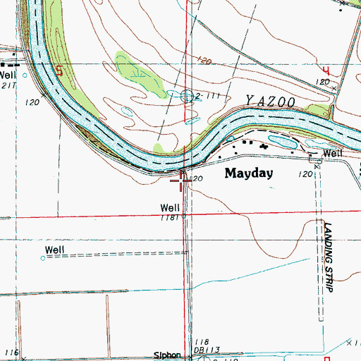 Topographic Map of Mayday, MS
