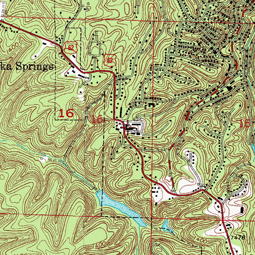 Topographic Map of Eureka Springs High School, AR