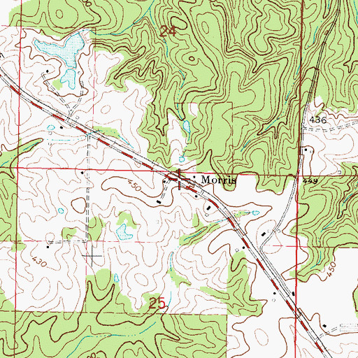 Topographic Map of Morris, MS