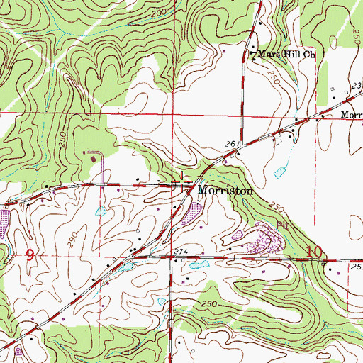 Topographic Map of Morriston, MS