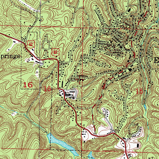 Topographic Map of Eureka Springs Hospital, AR