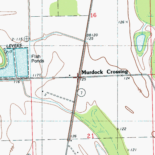 Topographic Map of Murdock Crossing, MS