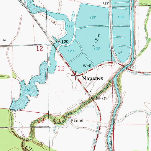 Topographic Map of Napanee, MS