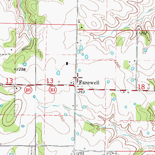 Topographic Map of Farwell School (historical), AR