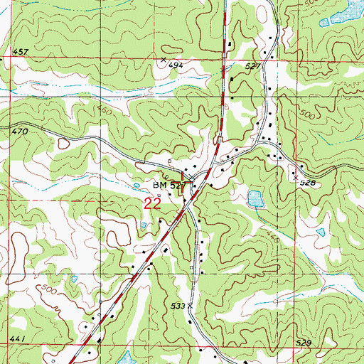 Topographic Map of Nixon, MS
