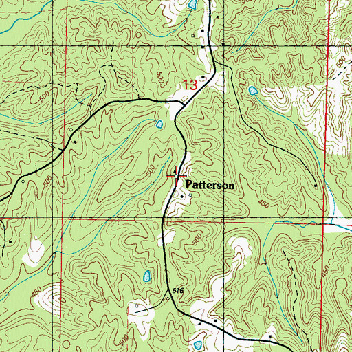 Topographic Map of Patterson, MS