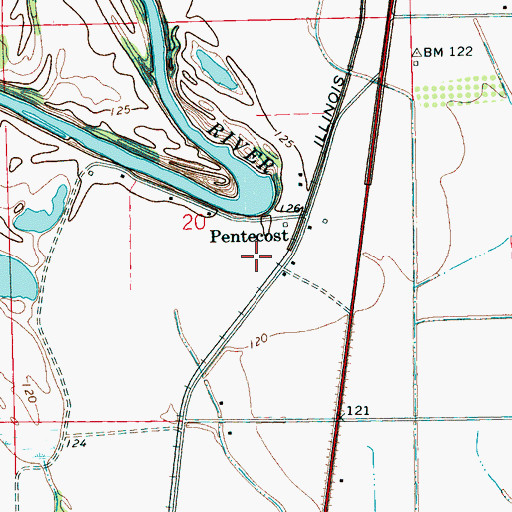 Topographic Map of Pentecost, MS