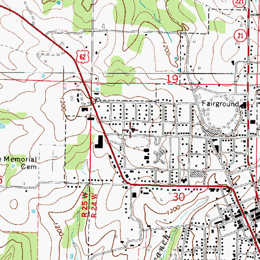 Topographic Map of Freeman Heights Baptist Church, AR