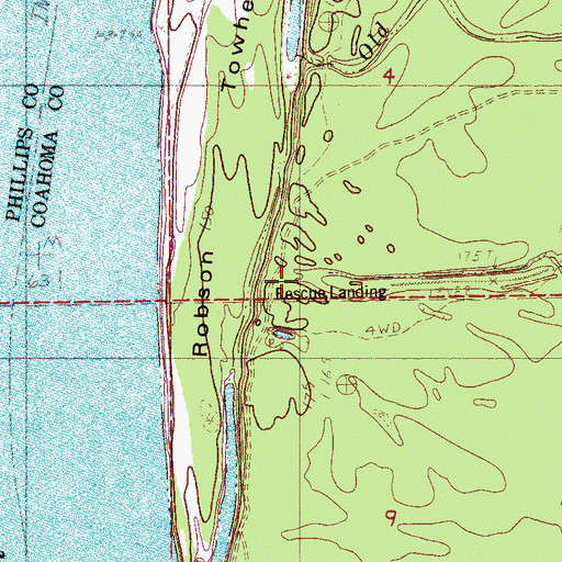 Topographic Map of Rescue Landing, MS