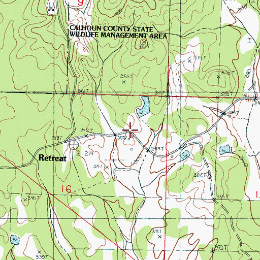 Topographic Map of Retreat, MS