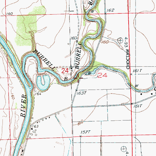 Topographic Map of Riverview, MS