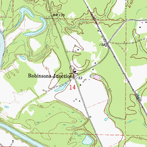Topographic Map of Robinsons Junction, MS