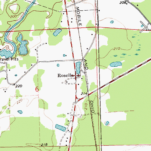 Topographic Map of Rosella, MS